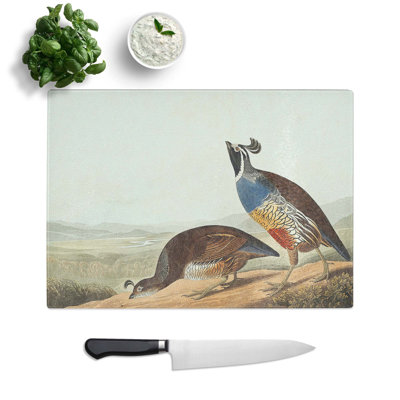 Tempered Glass California Partridge Chopping Board