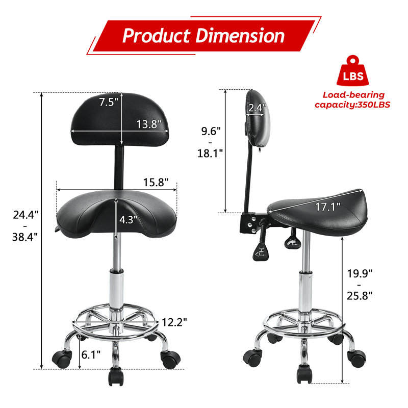 Saddle Stool With Back Support