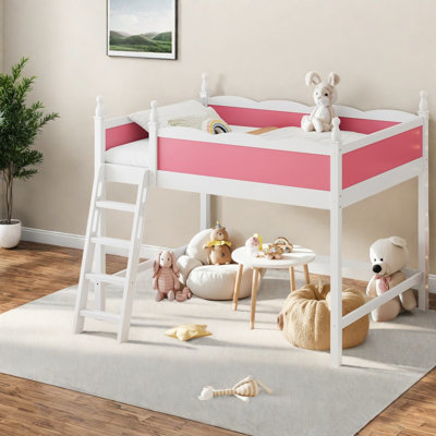 Lit mezzanine double peu encombrant, rangement moderne en bois aggloméré pour chambre d'enfant