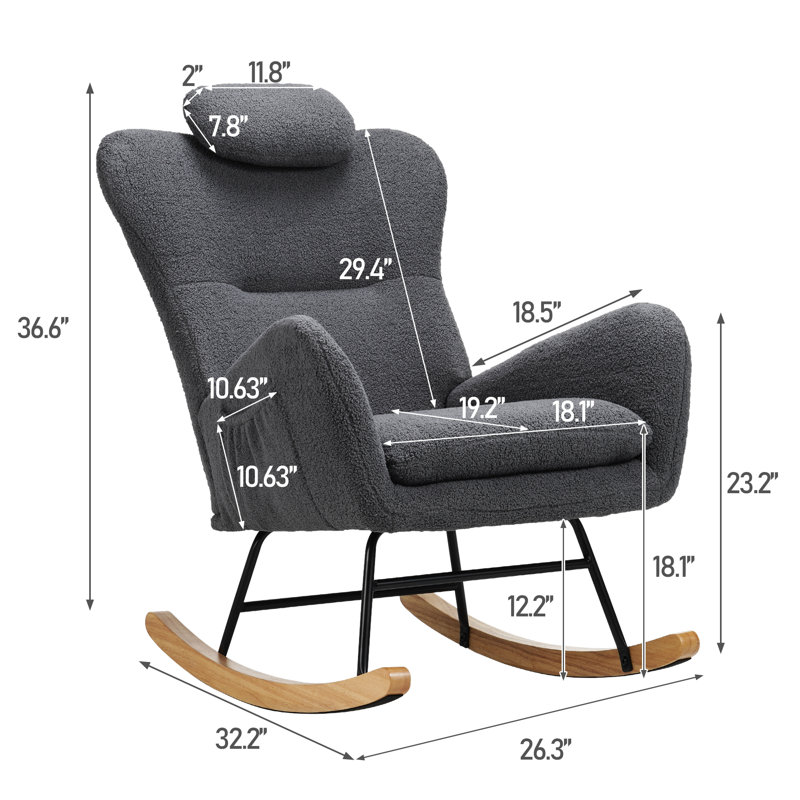 Chaise berçante Bosten, gris