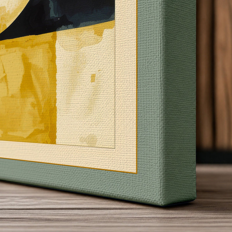 Divided Geometry Geometric 1 Piece Wrapped Canvas Wall Art, 36x24 - 91.4 x 61.0 cm, Sage Border