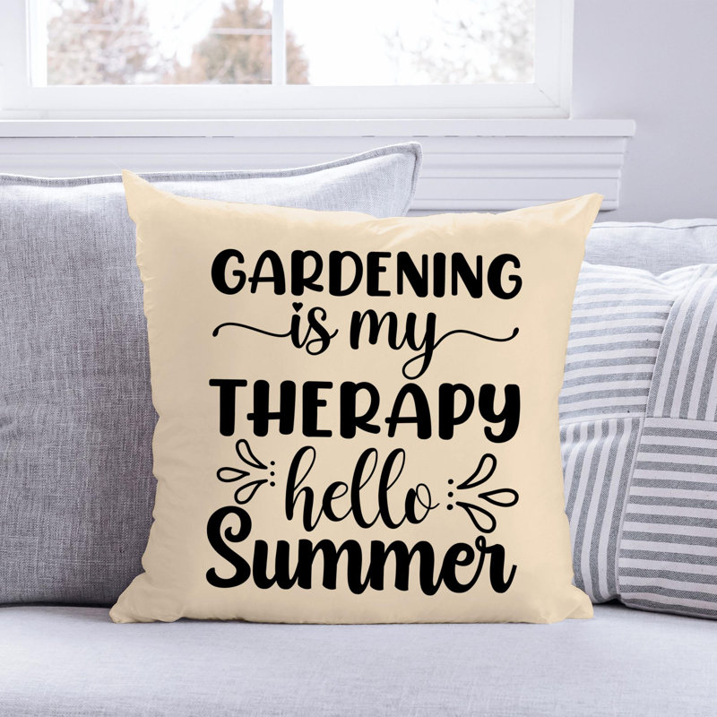 Citation amusante «Garden Lover» 1017 - Coussin décoratif inclus, H 14 po x l 14 po