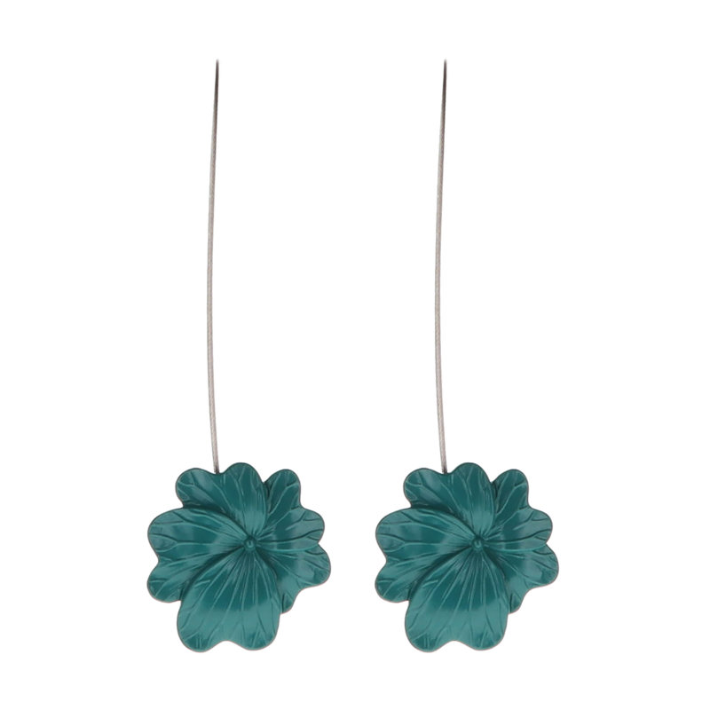 Retenue de rideau magnétique, fleur sculptée, sans perceuse, ensemble de 2, Dark Green