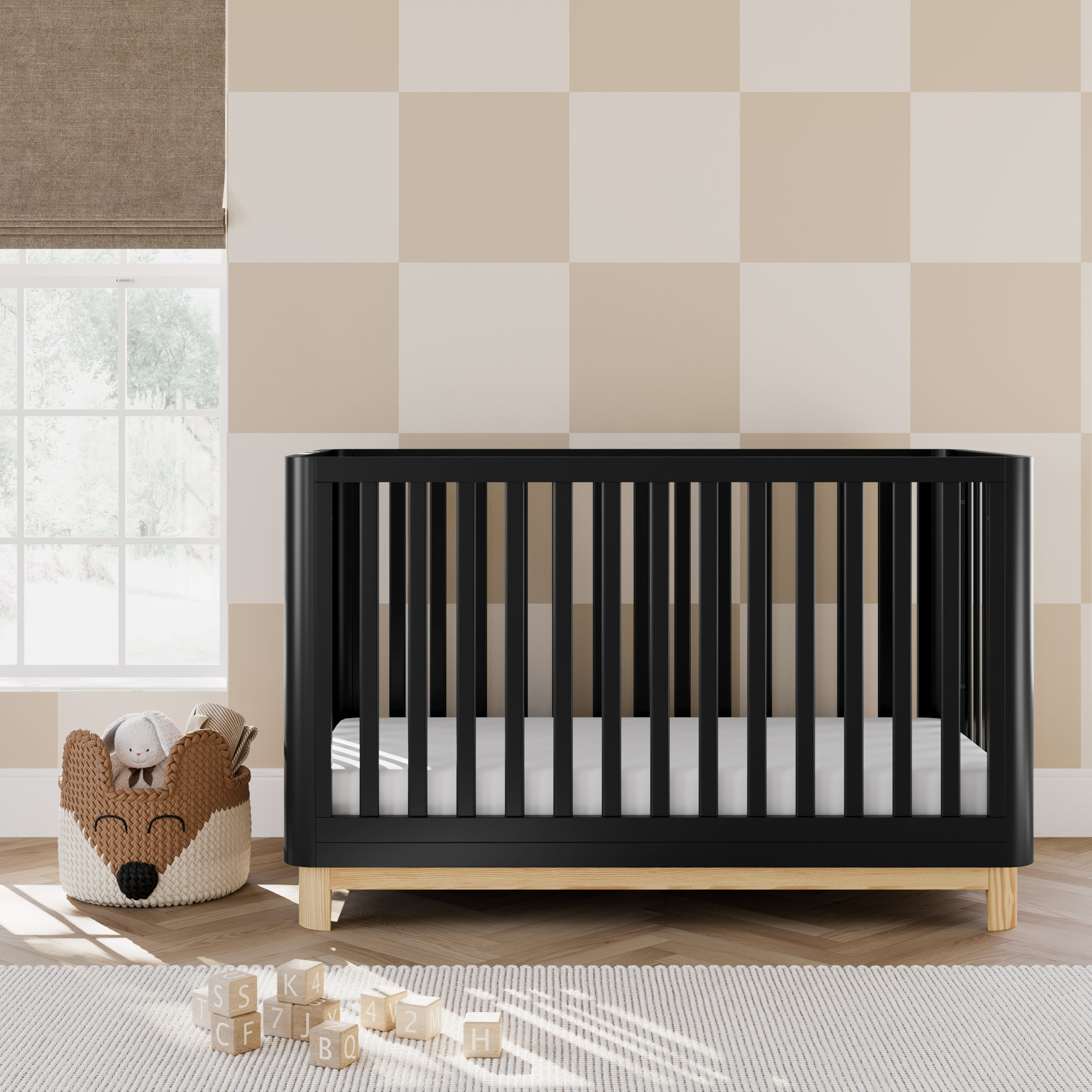 Santos 3-in-1 Standard Convertible Crib, Black