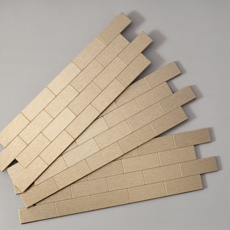 Aspect Peel and Stick Subway Matted Metal Tile 15 Sq Ft Kit, Matte