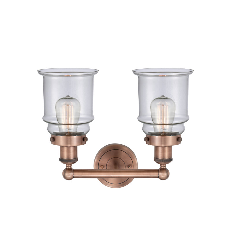 Cailen 2 - Light Dimmable Vanity Light, Clear, Antique Copper