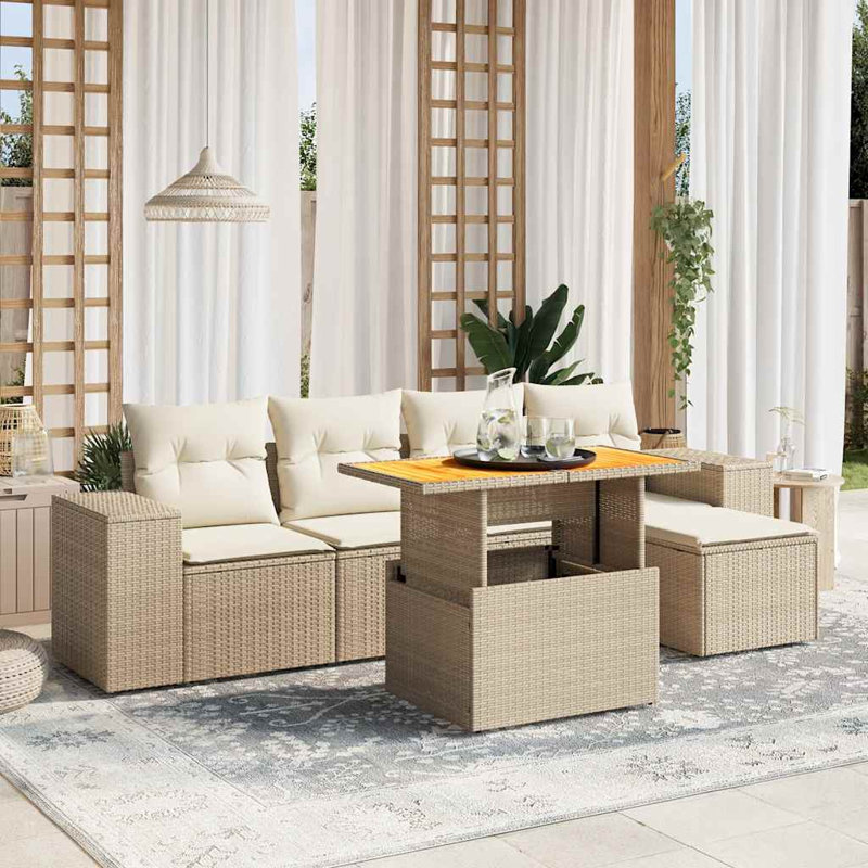 Ensemble de canapé de jardin Vidaxl beige, blanc crème