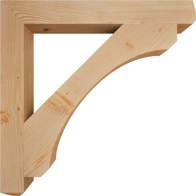 H Support en bois / corbeau, H 34 po x l 3,5 po x P 34 po, Douglas (lisse)
