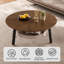 Table basse ronde de 90 cm avec tablettes de rangement à 2 niveaux