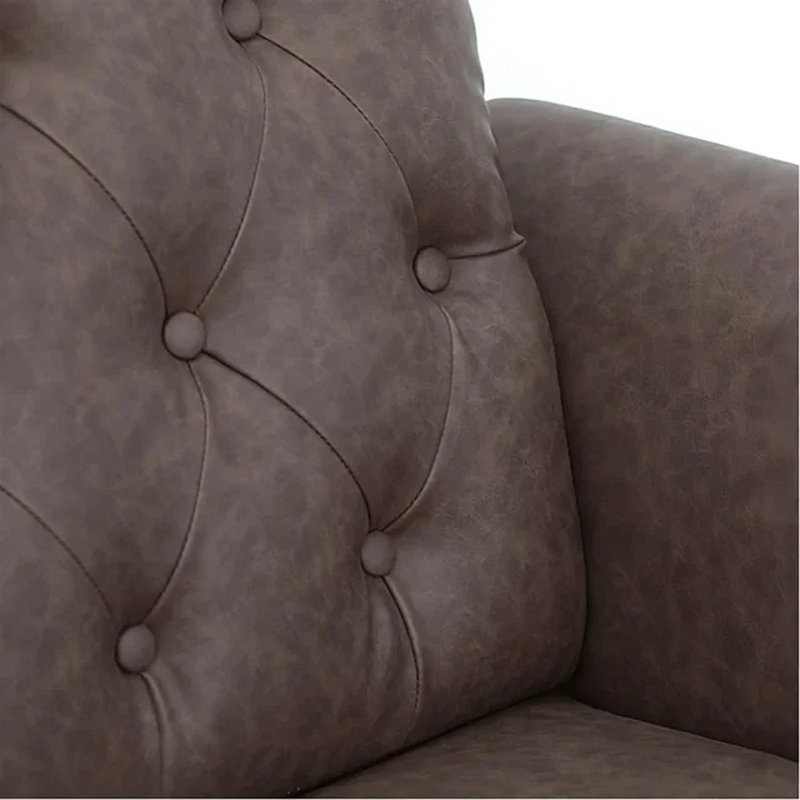 Geertruidenberg 78.8'' Upholstered Sofa, Brown Faux Leather