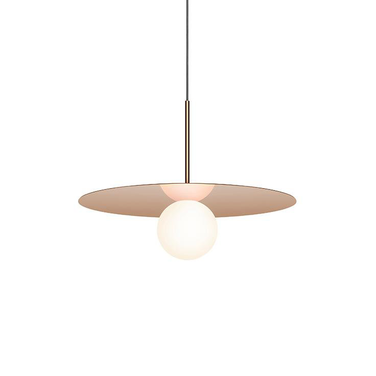Bola Disc Pendant, Rose Gold, 14" H x 18" W x 18" D
