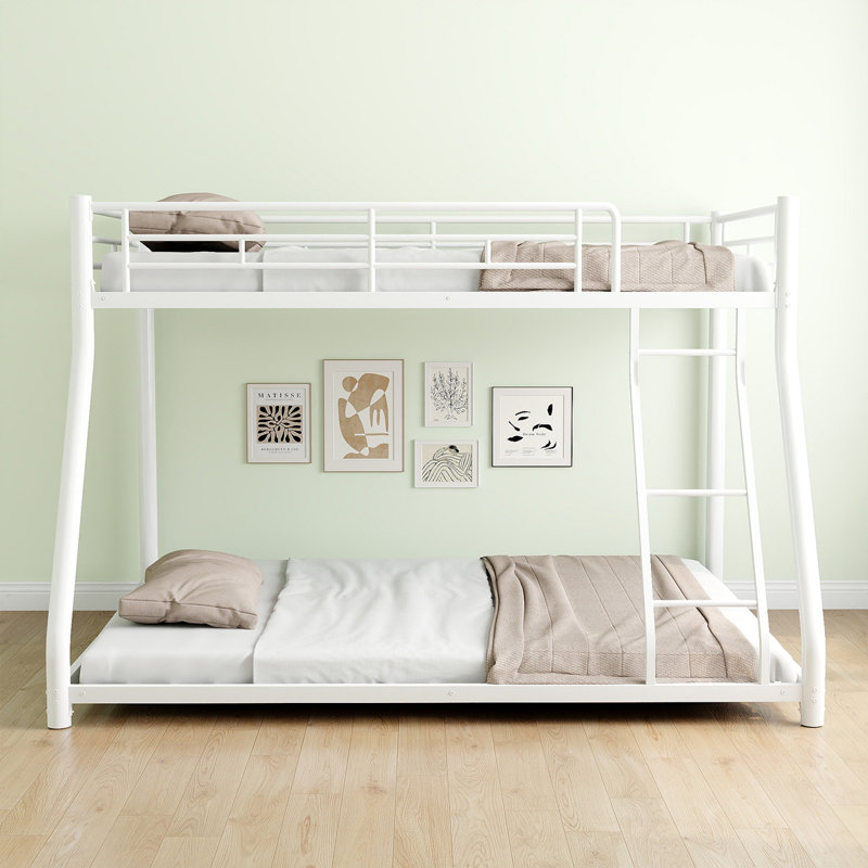 Lit superposé en métal avec escalier amovible, structure robuste robuste avec rangement sous le lit de 12 po pour les adolescents et les adultes, les adolescents, aucun sommier nécessaire