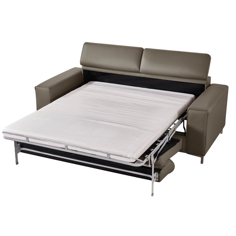 Canapé-lit en cuir avec matelas en mousse viscoélastique de 87 po Valerio, canapé-lit en cuir avec matelas en mousse à mémoire de forme