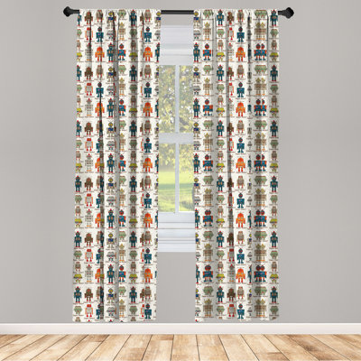 Robot Semi-Sheer Rod Pocket Sliding Panel