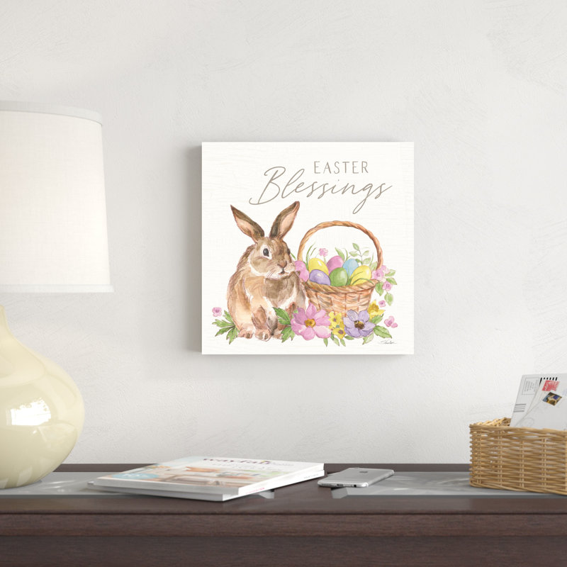 "Happy Easter VI Bright" by Silvia Vassileva Watercolor Animals Painting Print , 12" H x 12" W x 1.25" D