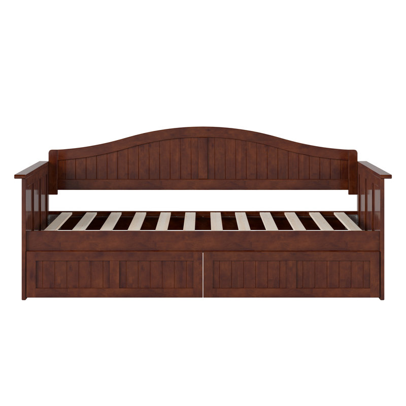 Lit de jour simple en bois massif avec tiroirs de rangement Nantucket Cottage, Noyer