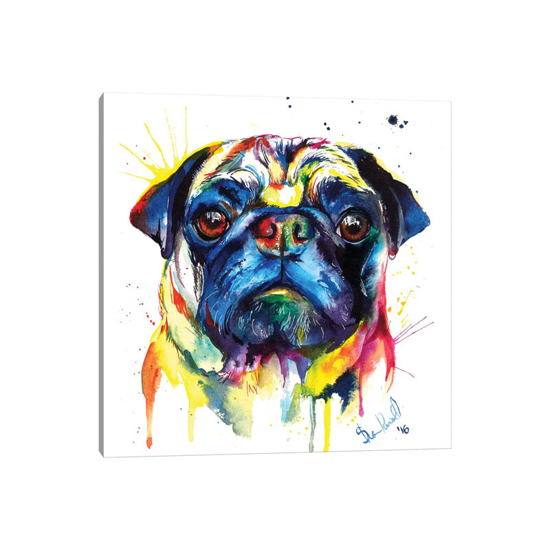 Pug III - Wrapped Canvas Painting, 30.48 cm H x 30.48 cm W