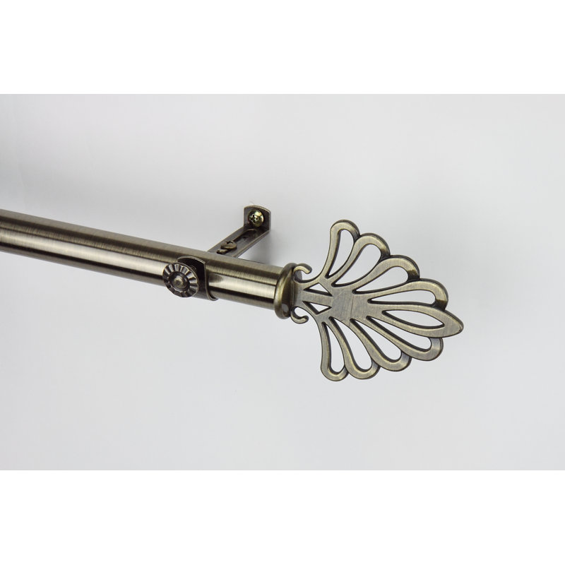 Tringle à rideaux simple Rimmer, l 120 po à 170 po, Laiton antique