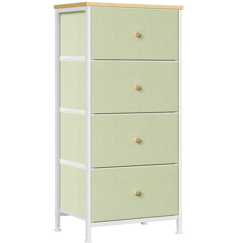 Commode de rangement 4 tiroirs Enegess, Light Green