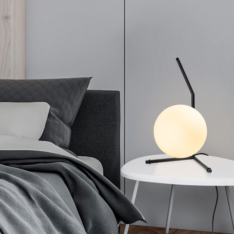 Modern Black Table Lamp with Metal Body, 9.1 x 11.0 x 16.5 Inches | Cap Diameter: 7.9 Inches, Cable Length: 78.7 Inches | Stylish Design, On/Off Switch, Socket Type: 1 x G9 Max 8W (Bulb Not Included), IP20 Rated