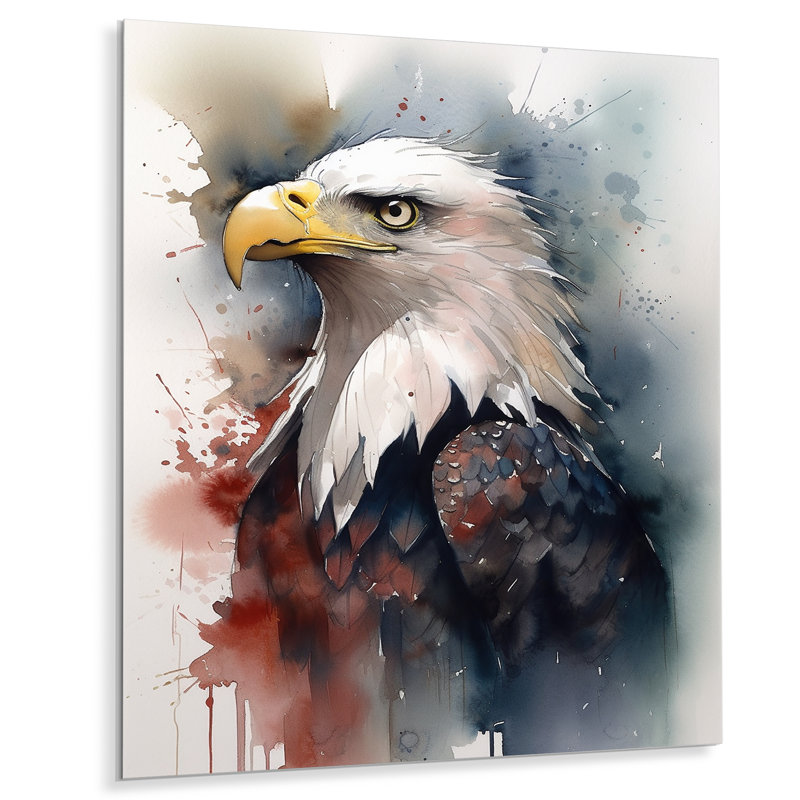 Portrait d'aigle II - aigle, art mural en métal, H 20 po x l 12 po x P 1 po