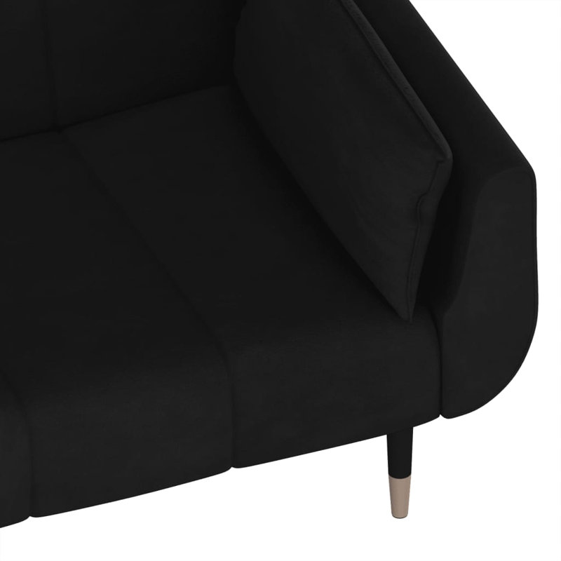86.6'' Velvet Sofa, Black Velvet