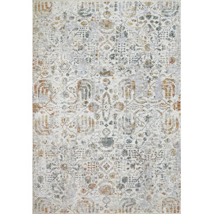 Tapis oriental ivoire / gris / rouille
