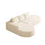 Chenille beige moderne - Canapé modulaire combiné avec coussins à haute résilience, lignes arrondies, coussin pour le confort, sans assemblage, rembourré incurvé pour chambre et salon, 3 sièges,-778936394