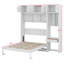 Lit escamotable mural avec bureau, armoire supérieure et tablettes de rangement, lit pliable peu encombrant-131935966-131935965