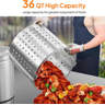 ROVSUN 36QT Stainless Steel Seafood Boil Pot With Basket & Lid - Outdoor Cooking Pot For Turkey Frying