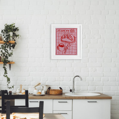 «Cafe Brunch Doodles», impression encadrée sous verre, design par Jenaya Jackson