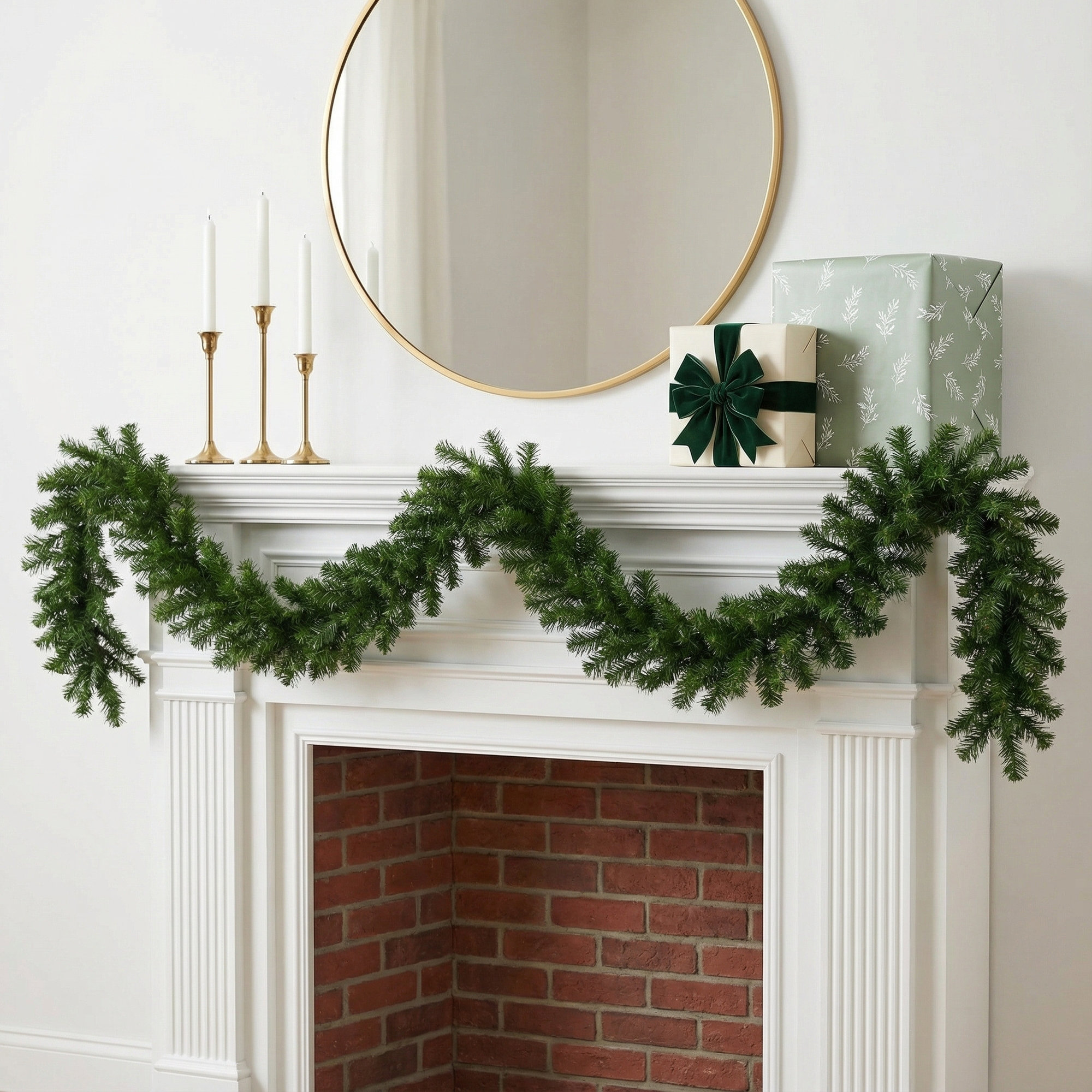 Artificial Douglas Fir Garland Unlit, 9' 12" L