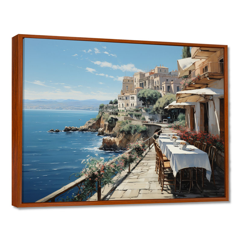 Italie, Amalfi Coast Romance - Italie, art mural, H 12 po x l 20 po x P 1 po, Cadre flottant brun