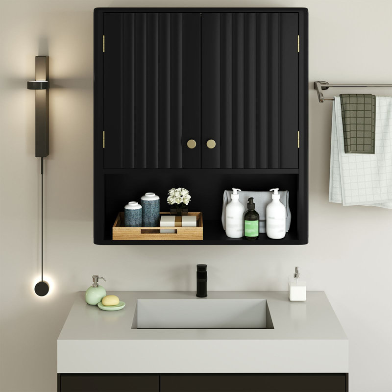 Wall Bathroom Cabinet, Black