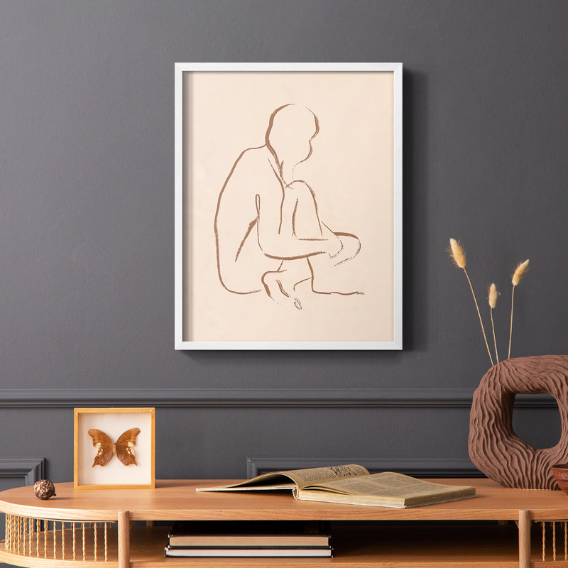 Reproduction encadrée Soseed Pose I - bois massif, Blanc, H 14 po x l 11 po