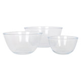 Harbour Housewares Glass Mixing Bowl Set - 3 Sizes