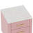 Upholstered Wooden Nightstand with 3 Drawers, Metal Legs & Handles, and Marbling Stickers Worktop - Pink-1431456070