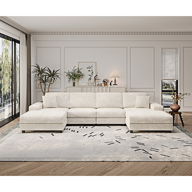 Canapé convertible en forme de U, Beige