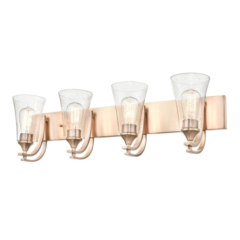4 lumières 32 po Luminaire de meuble-lavabo moderne doré, Or moderne