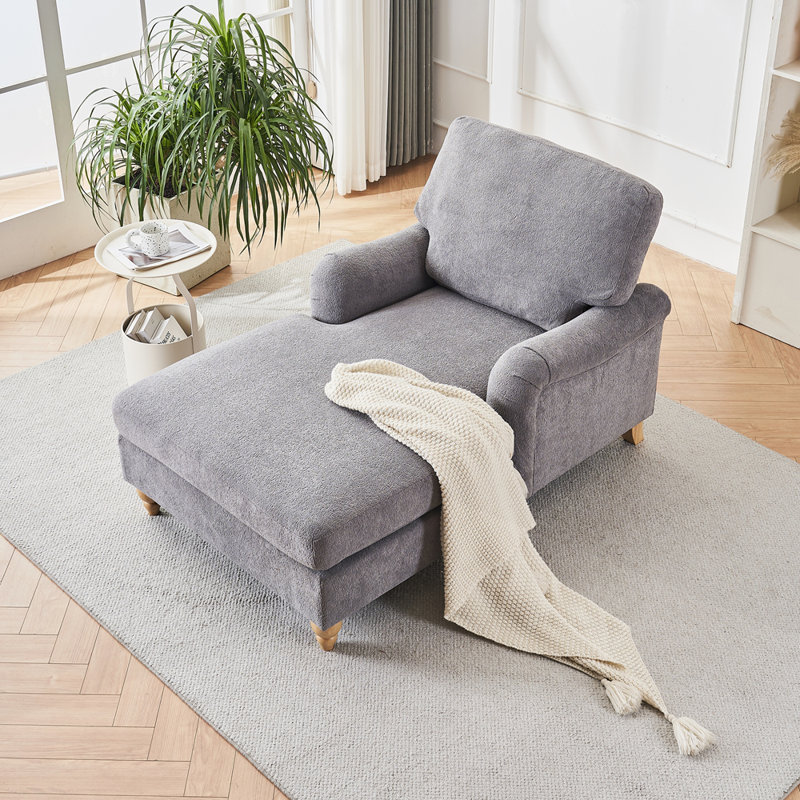 Canapé-lit moderne et confortable surdimensionné avec pieds en bois, Gris