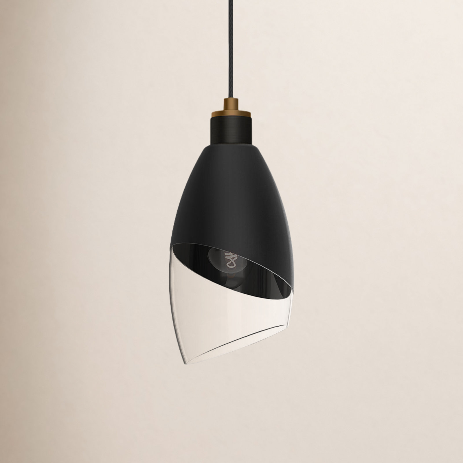 Tabitha Single Light Steel Dimmable Pendant, Matte Black