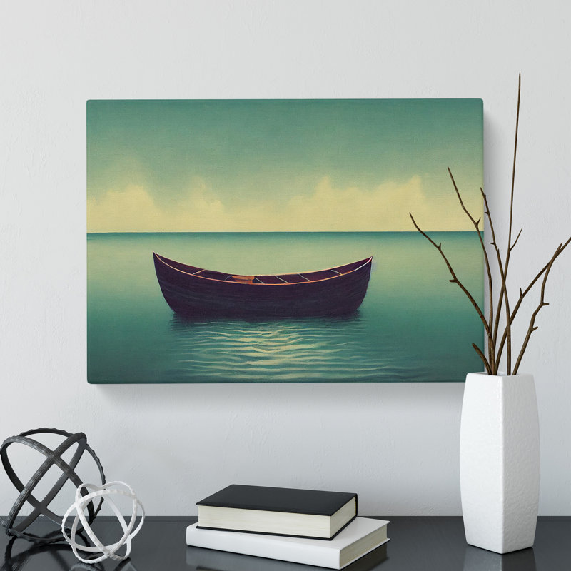 Wooden Boat - Wrapped Canvas Print, 35cm H x 50cm W