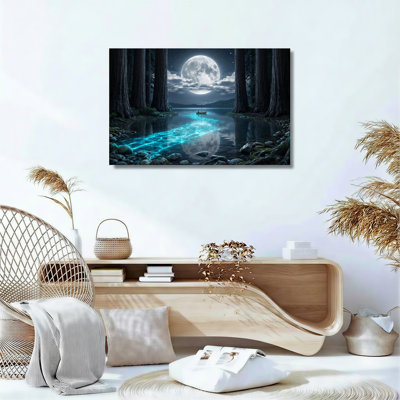 Moonlight Forest, reproduction d'art sur toile, ensemble de 1