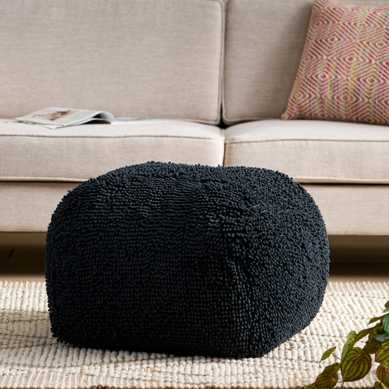 Pouf carré de 20 po de largeur, Gris anthracite