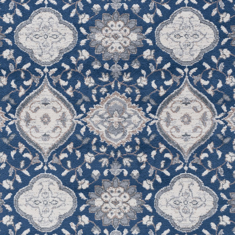 Tapis oriental bleu marine Wealden, Rond 7 pi 10 po