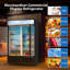 Refroidisseur de boissons commercial à porte en verre, réfrigérateur à affichage vertical avec éclairage à DEL, grande capacité et tablettes réglables pour le restaurant, le marché et le café