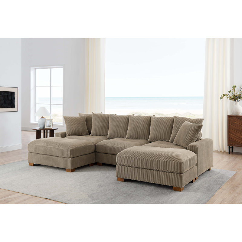 Wynisha 122'' Corduroy Sofa, Camel