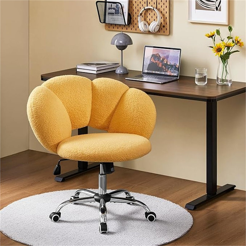 Fauteuil de bureau rembourré en forme de nuage de chaise de bureau Yaformech Boucle, Jaune