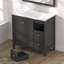 Meuble-lavabo de 35,5 po, finition noire, lavabo en résine, 3 tiroirs, portes à fermeture douce, conception éclaboussure, matériau en contreplaqué, structure à usage quotidien, longue durée