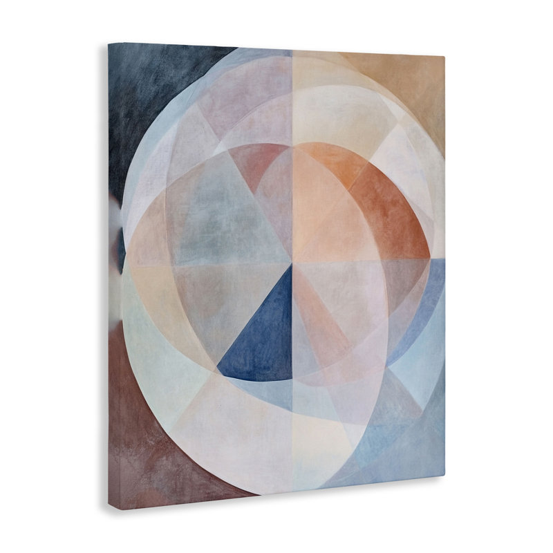 Toile courbée géométrique pastel, design par Ramona Murdock, H 20 po x l 16 po